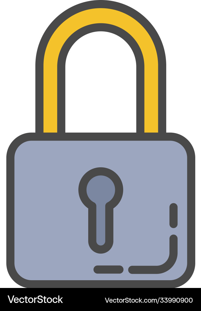Lock icon for computer and mobile phone Vector Image
