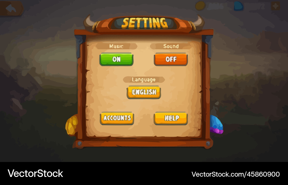 Medieval RPG UI Game Kit Vector Image