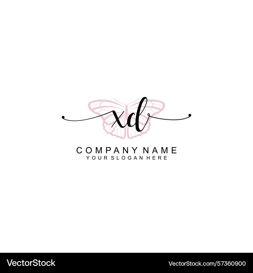 Minimalist handwritten xd initial logos with soft Minimalist handwritten xd initial logos with soft Vector Image