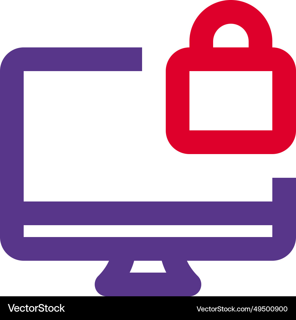 Preventing unwanted access with desktop lock vector image