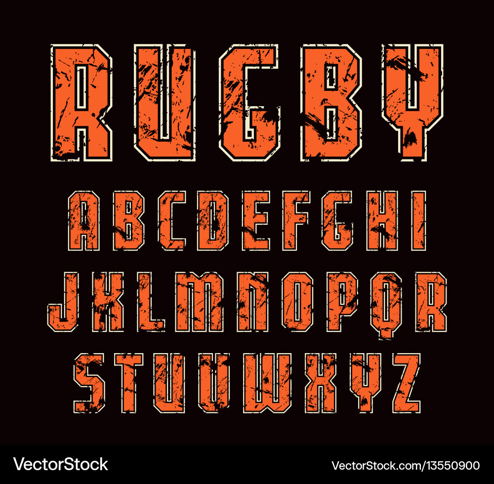 Sanserif font with contour vector image