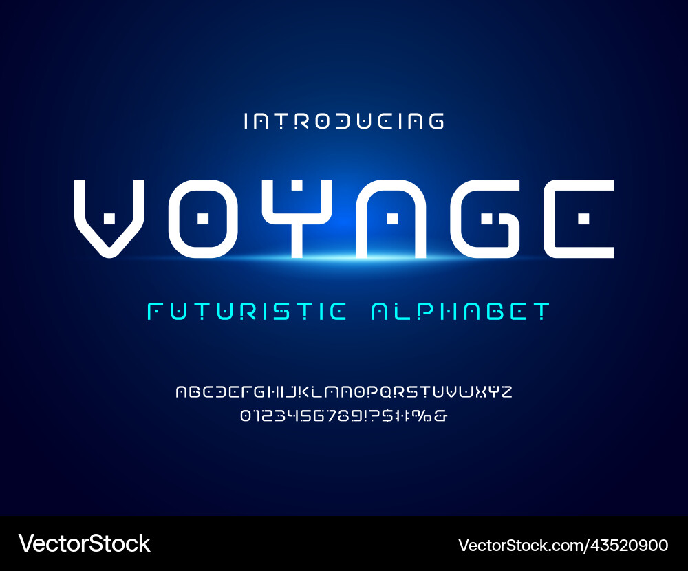 Schriftart Sci-Fi Alphabet Vektorbild