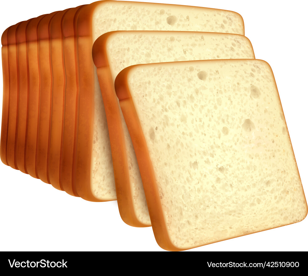 Sliced toast bread composition Vector Image