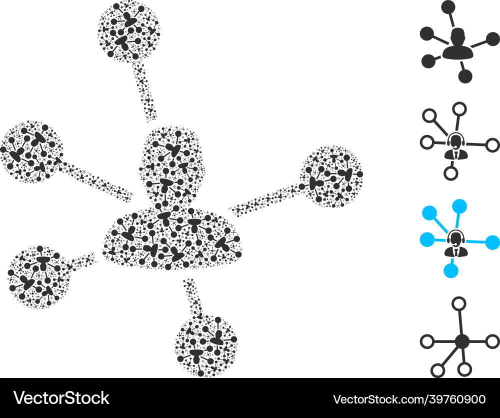 Social links icon recursion composition Vector Image