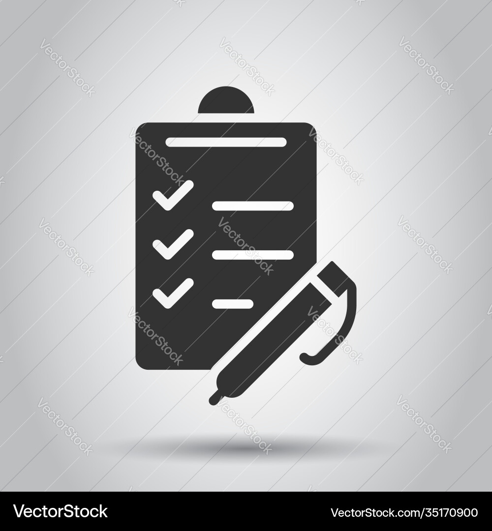 To do list icon in flat style document checklist To do list icon in flat style document checklist vector image