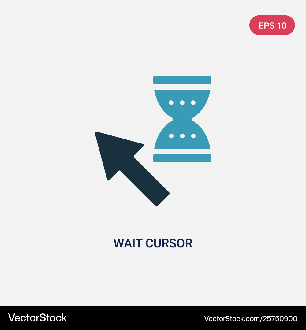Two color wait cursor icon from user interface Two color wait cursor icon from user interface vector image