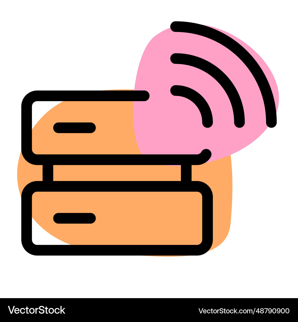 Wireless data sharing through cloud server vector image