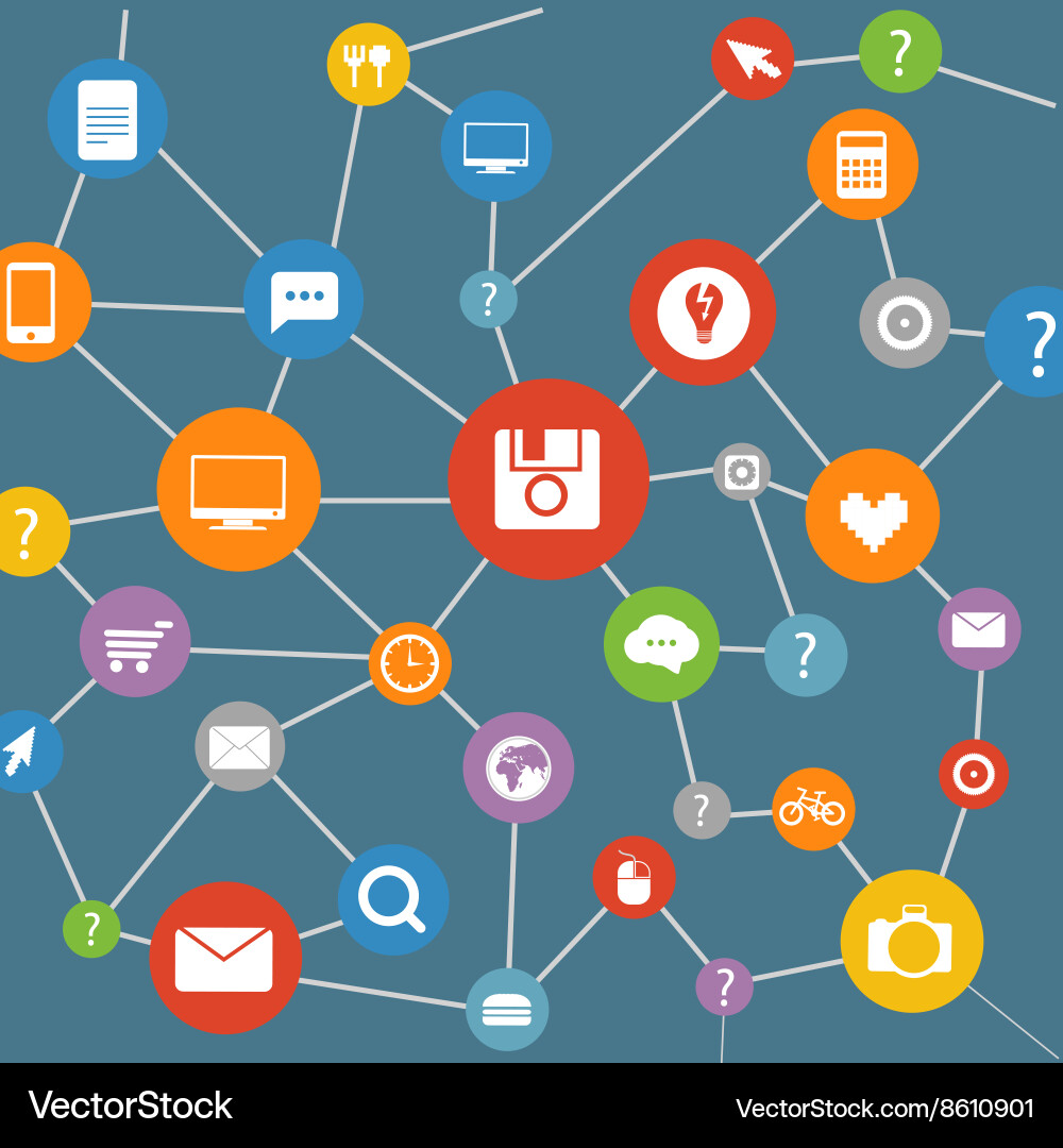 Abstract modern network scheme flat design vector image