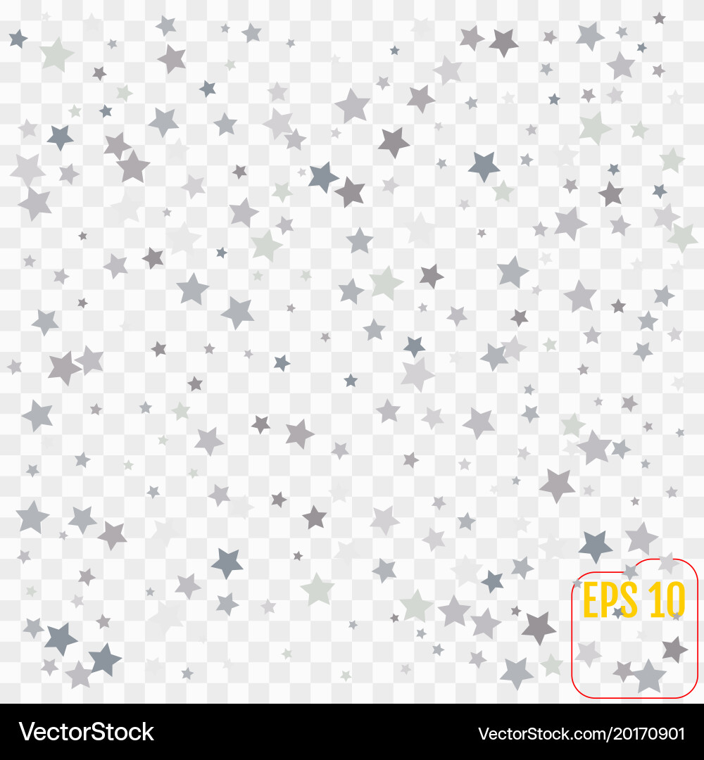 Abstract pattern of random falling silver stars vector image