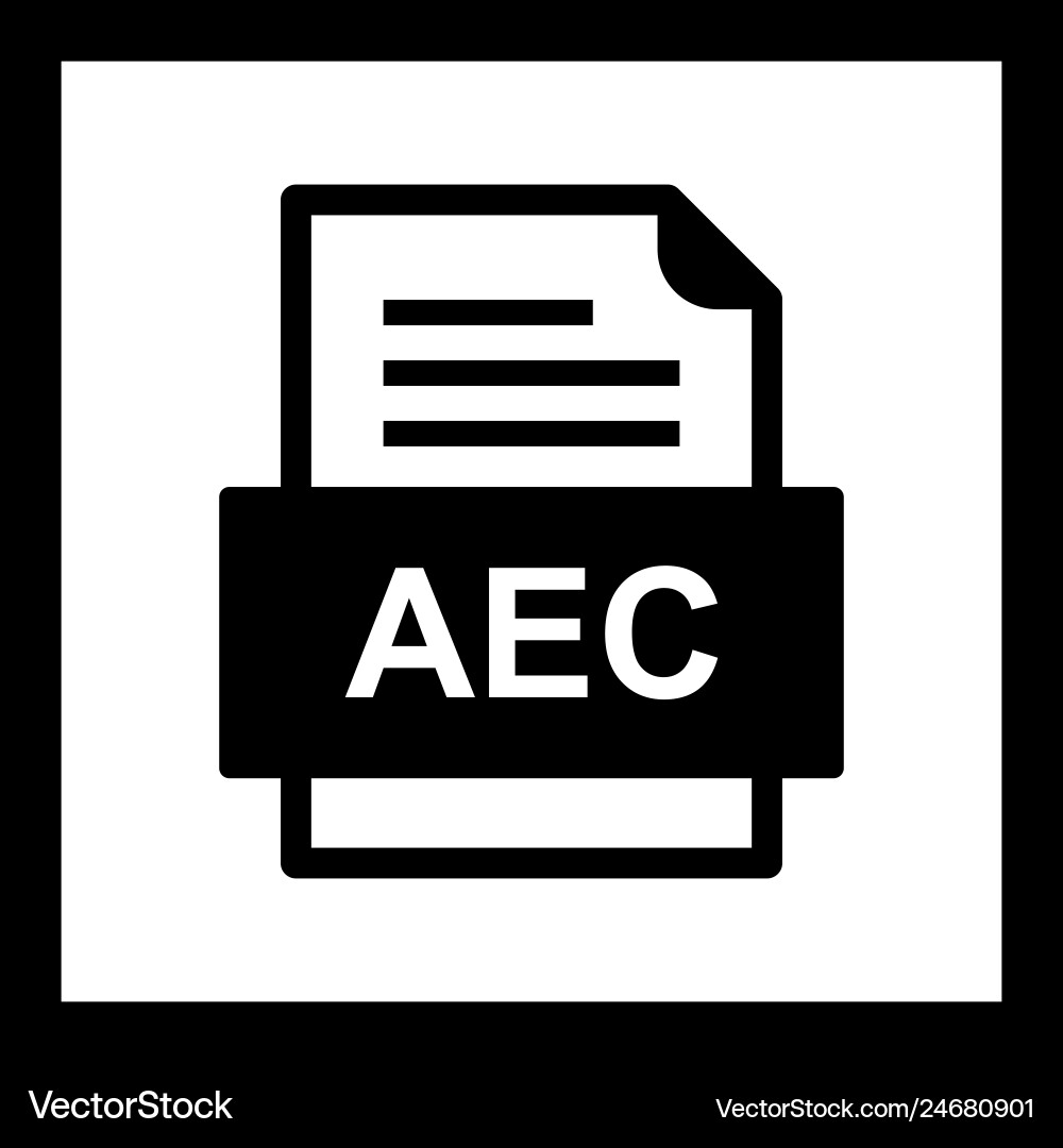 Aec file document icon vector image