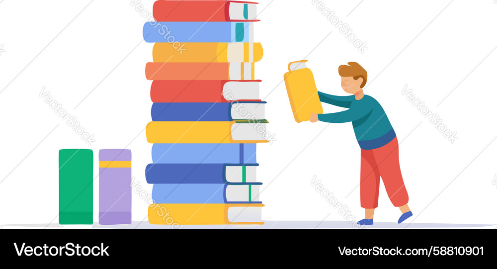 Building a Book Stack Vector Image