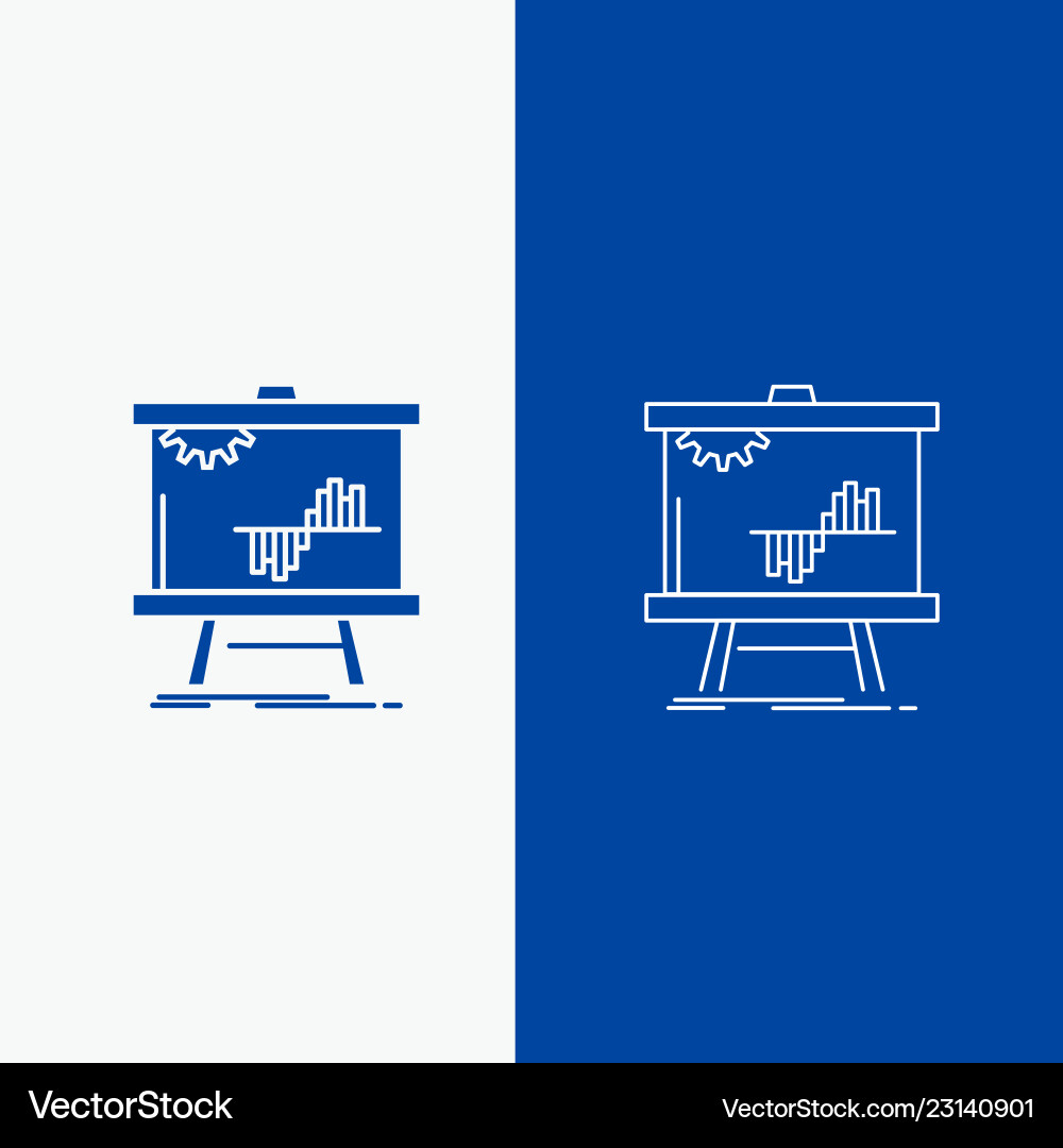 Business chart data graph stats line and glyph Business chart data graph stats line and glyph Vector Image