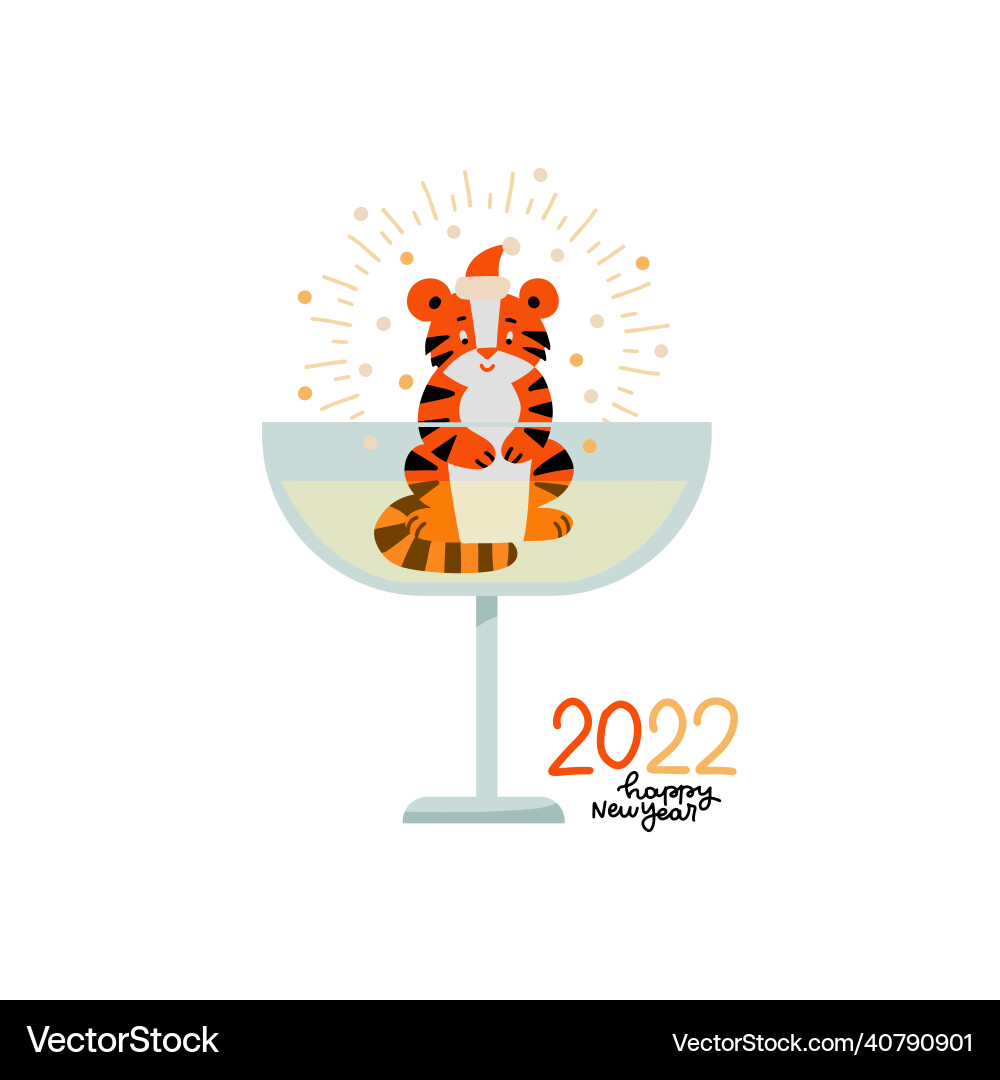 Celebration of new 2022 with year symbol drink Celebration of new 2022 with year symbol drink vector image