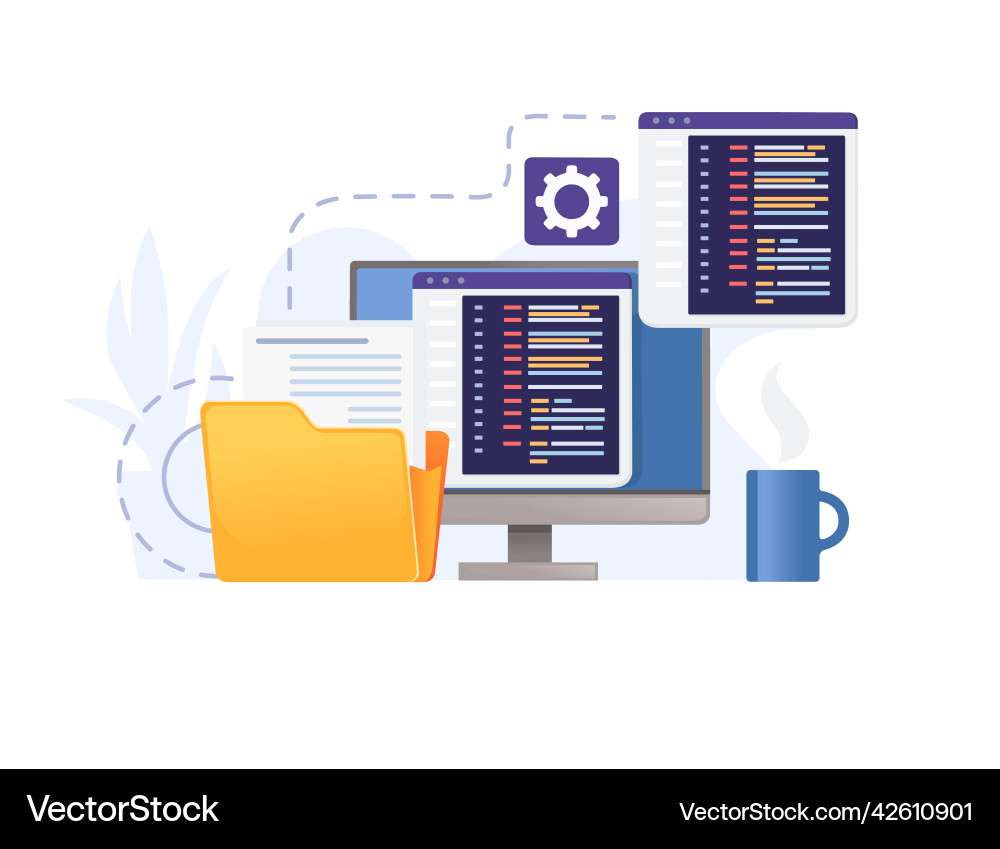 Concept for development using programming Concept for development using programming vector image