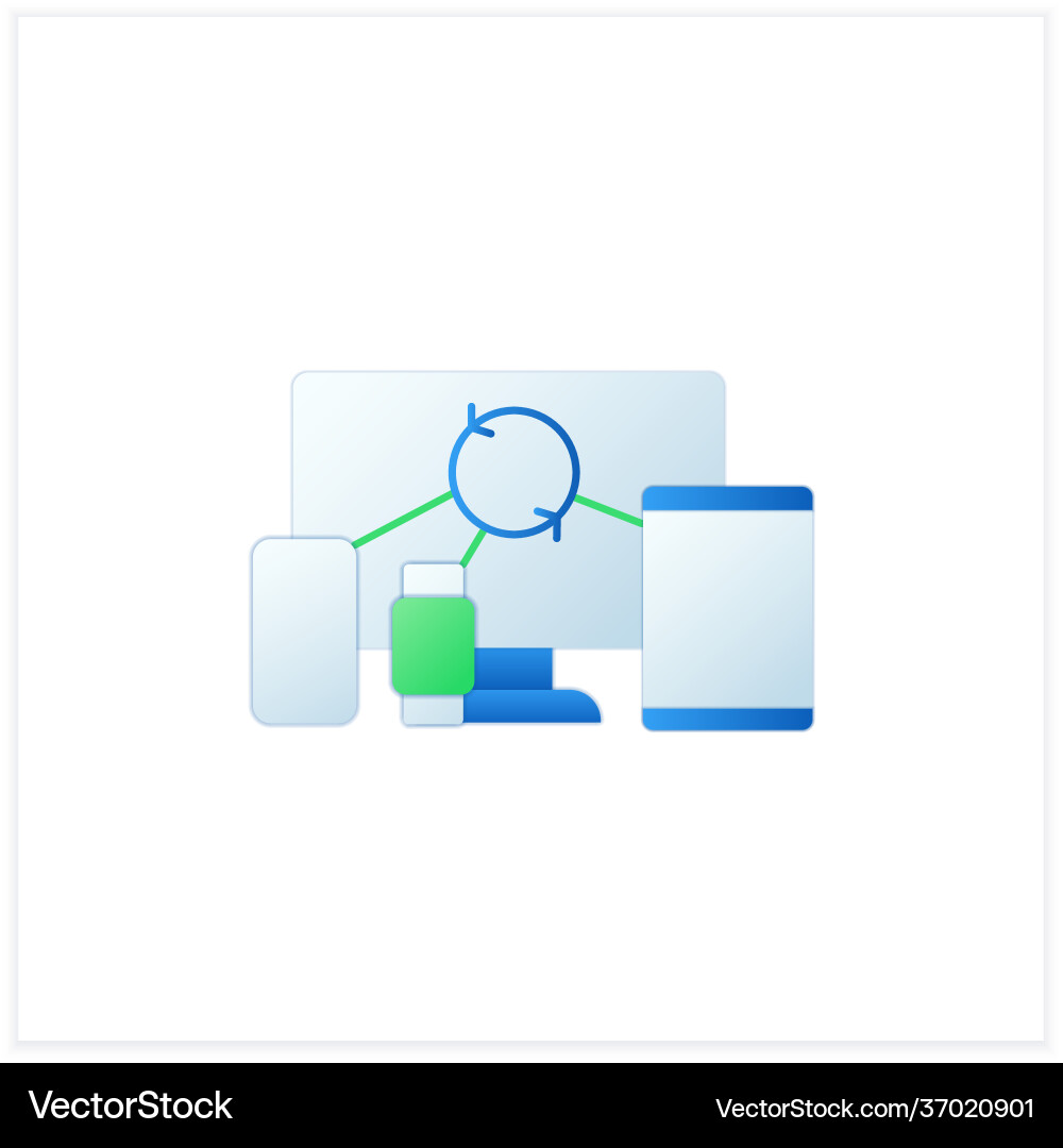 Cross device syncing flat icon Cross device syncing flat icon vector image
