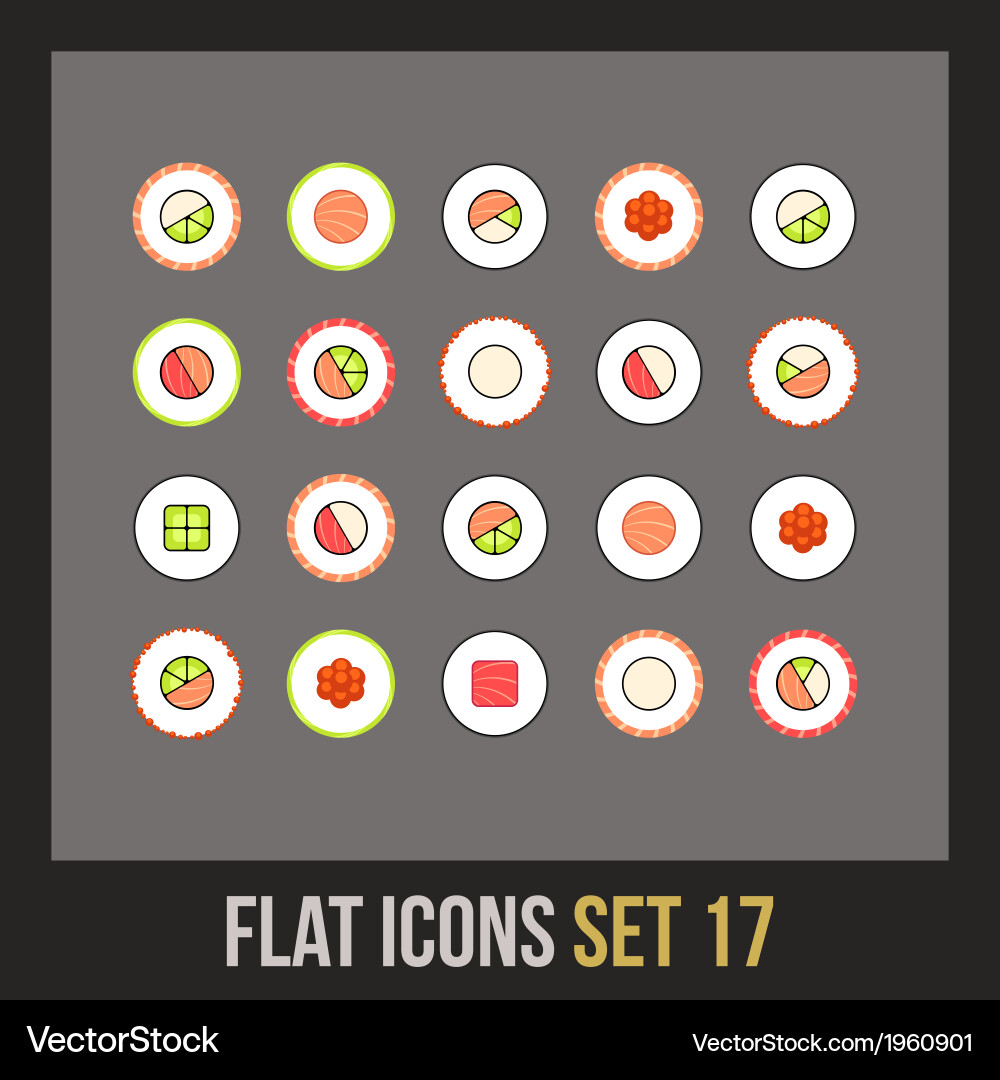 Flat icons set 17 Vector Image