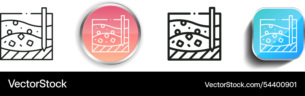 Geological icon thin linear regular and button vector image