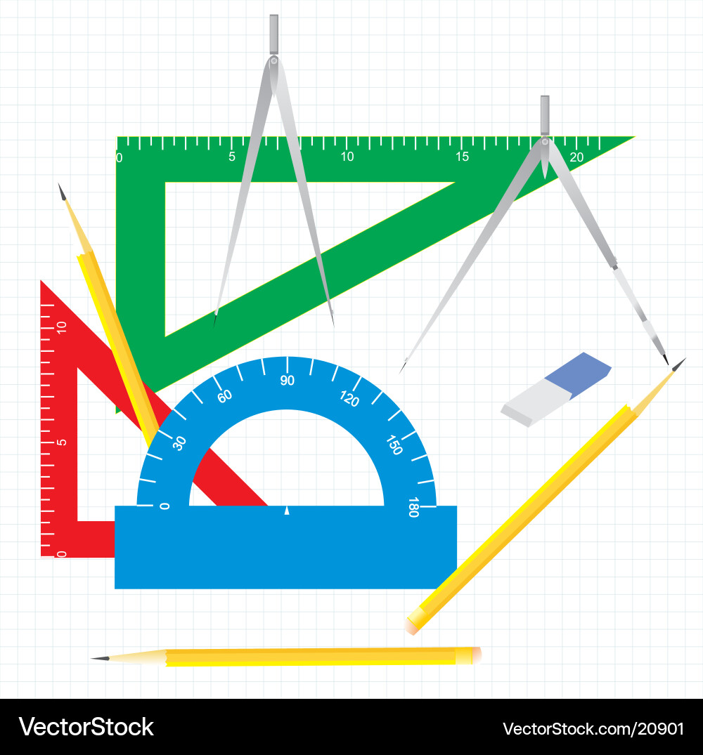 Geometry Drawing Tools Set Vector Image