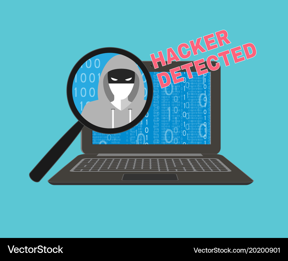 Hacker detected theme vector image