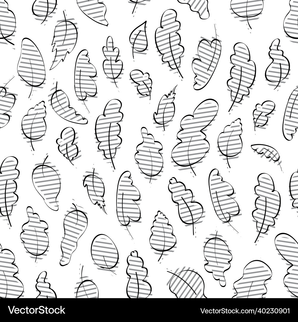 Leaf seamless pattern print with leaves vector image