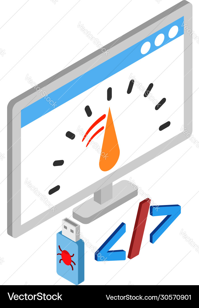 Loading speed icon isometric style vector image