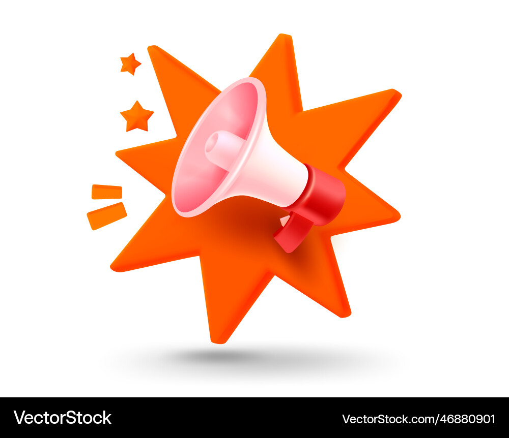 Loud speaker with explosion effect 3d mobile Loud speaker with explosion effect 3d mobile vector image