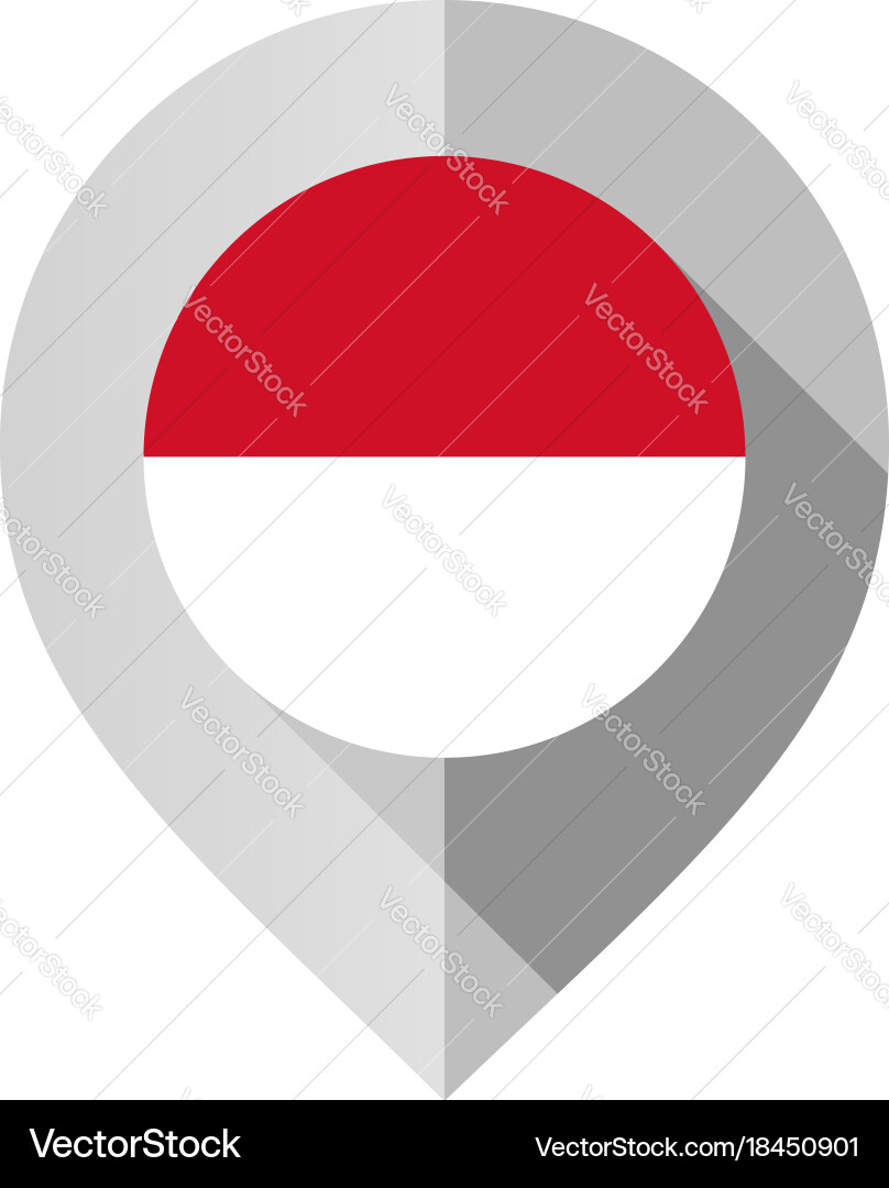 Map Marker with Indonesian Flag Vector Image