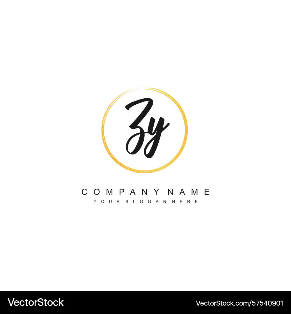 Minimal signature logo design with zy initials Vector Image