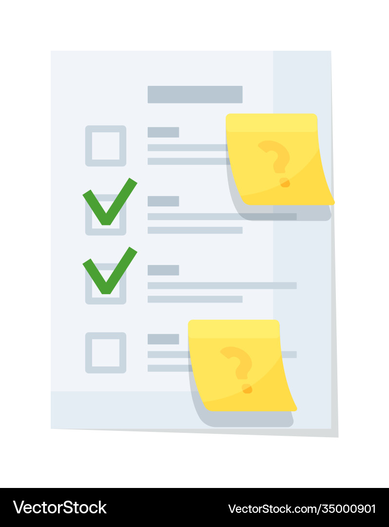 Paper checklist document with checkbox isolated vector image