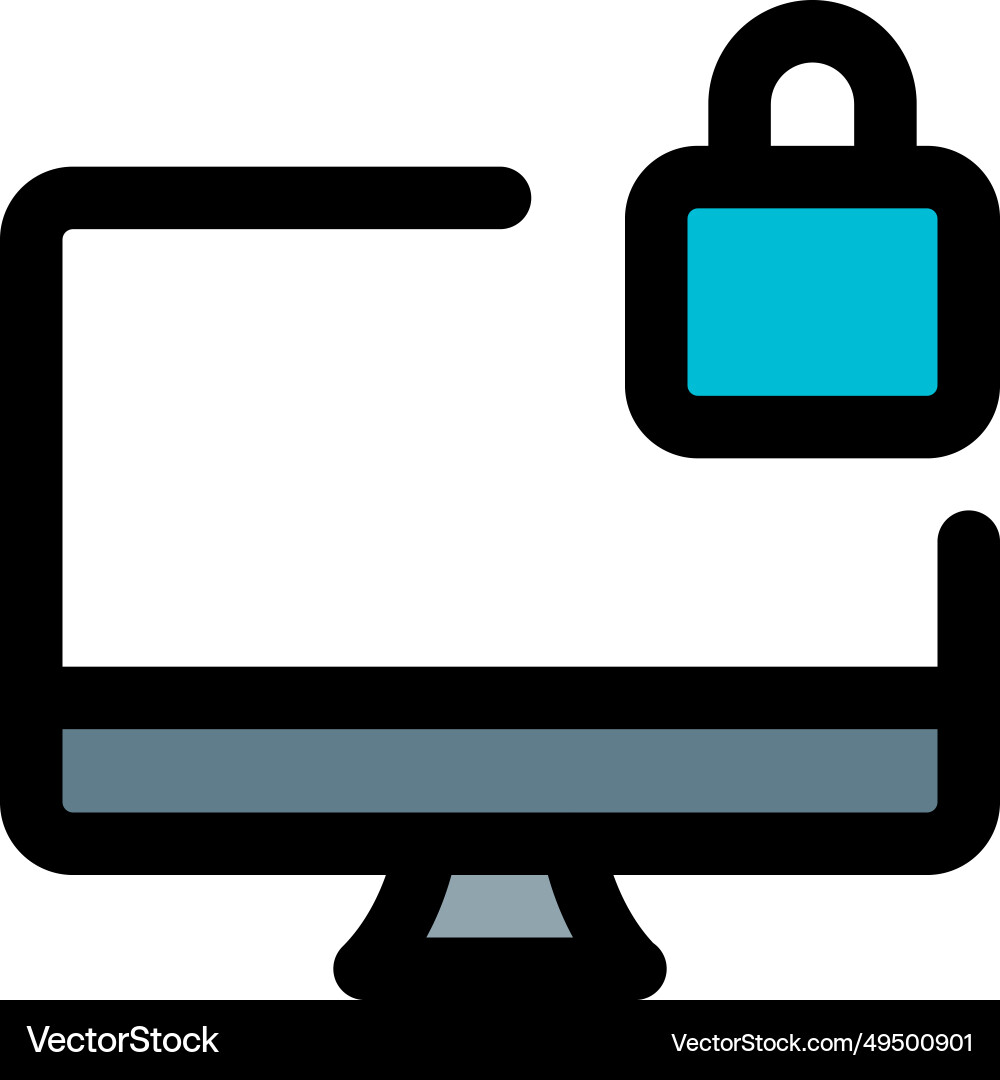 Preventing unwanted access with desktop lock Vector Image