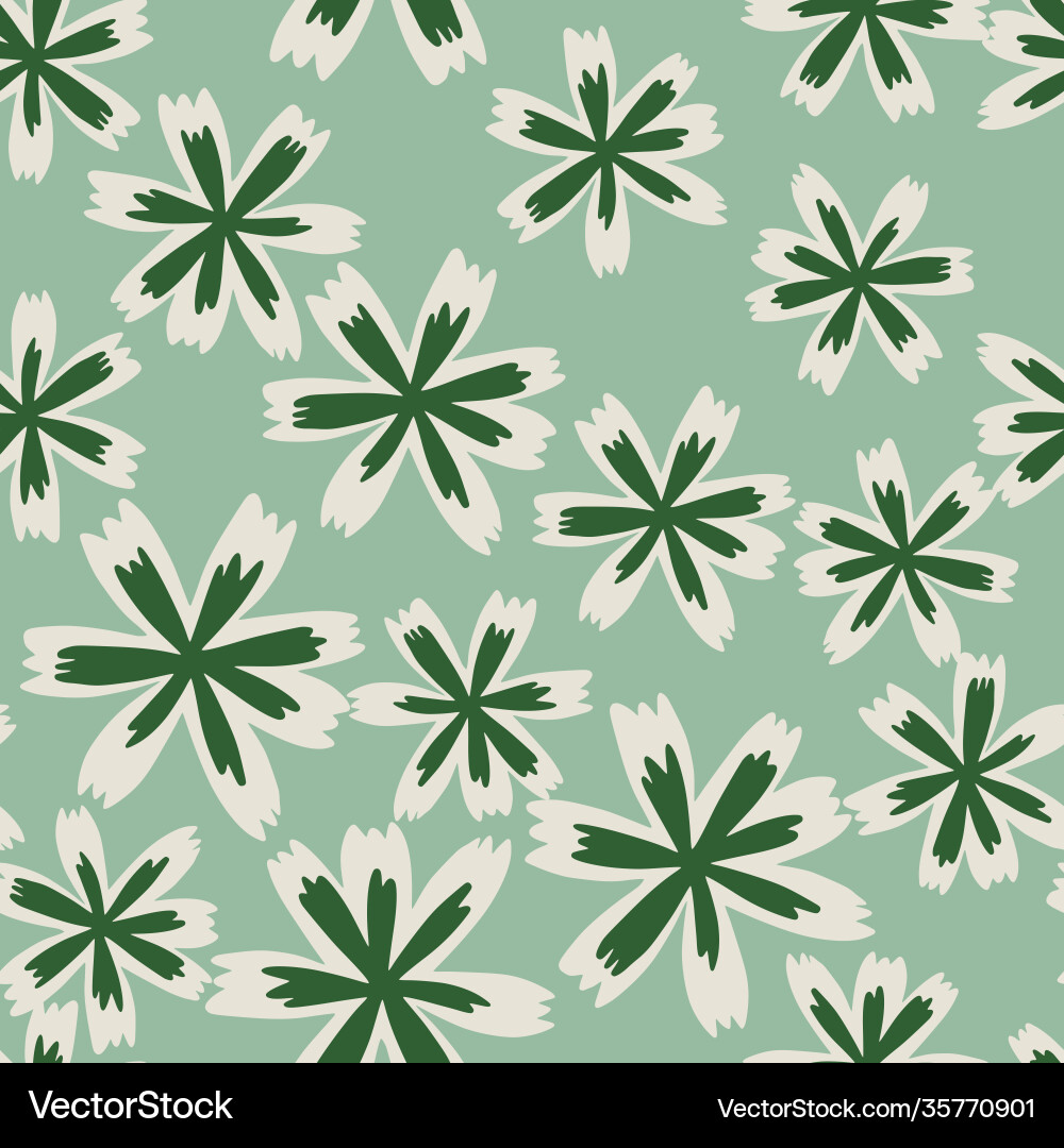 Random seamless botanic pattern with green vector image