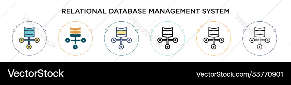 Relational database management system icon Relational database management system icon vector image