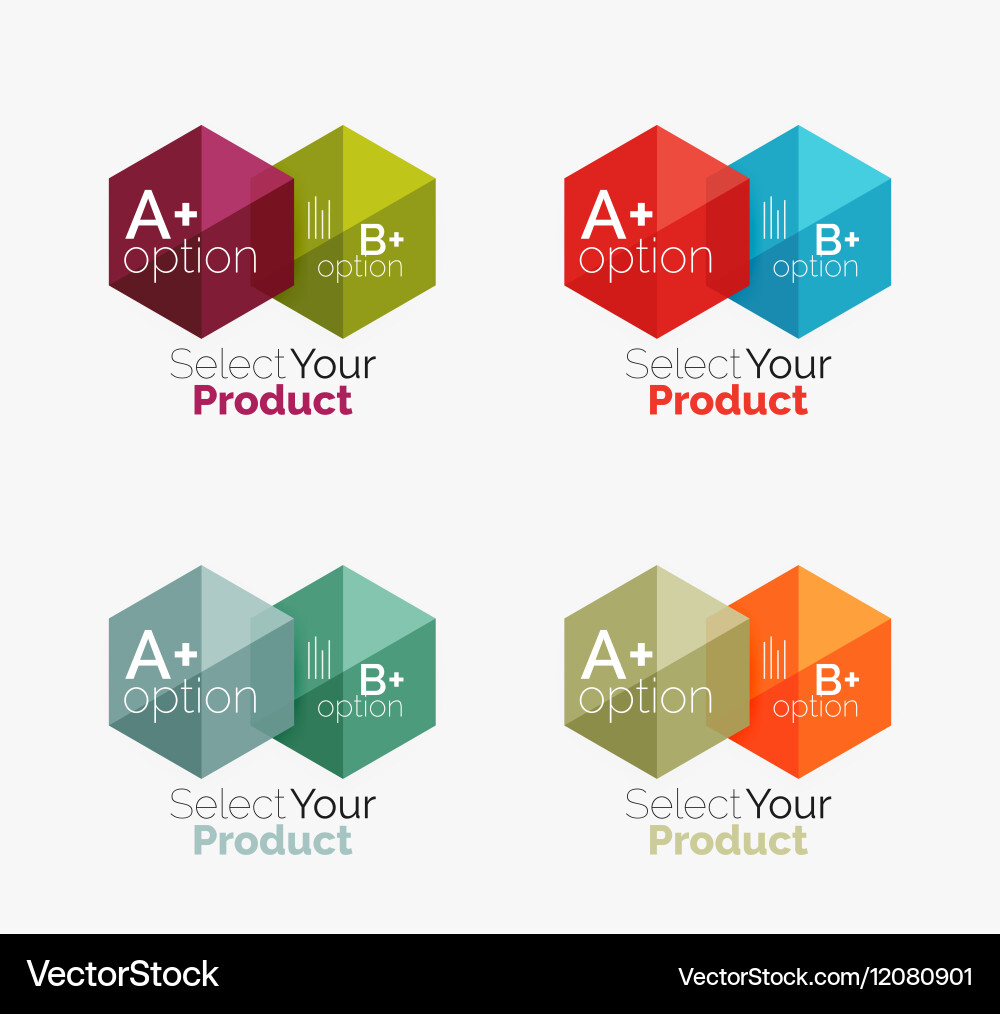 Set of business hexagon layouts with text Vector Image