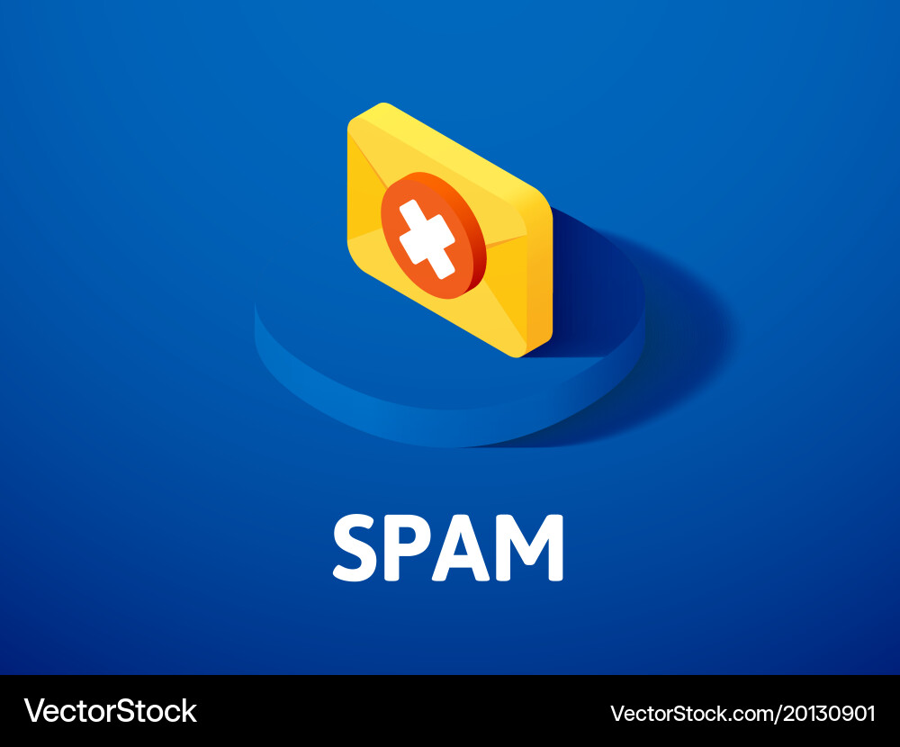 Spam isometric icon isolated on color background vector image