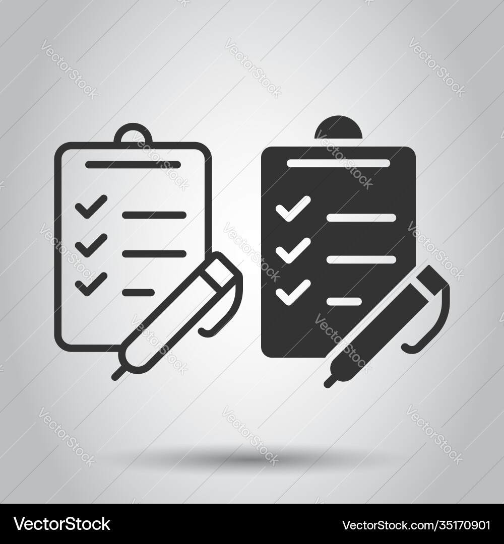 To do list icon in flat style document checklist To do list icon in flat style document checklist vector image