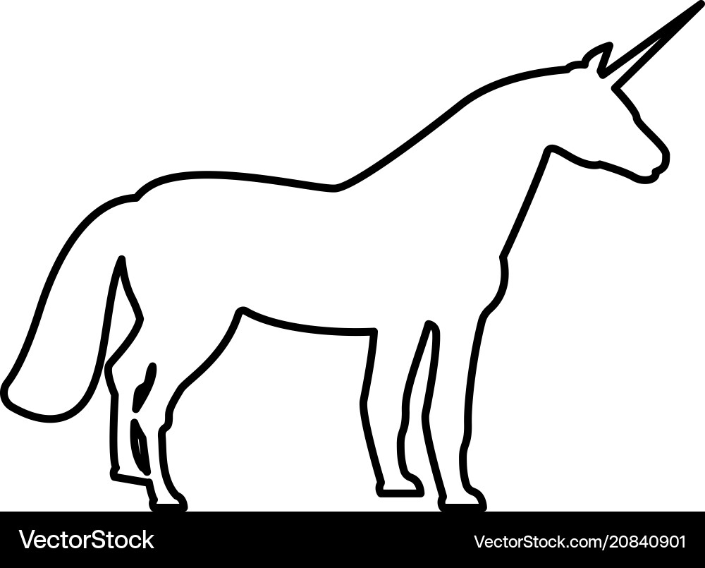 Unicorn icon black color flat style simple image Vector Image