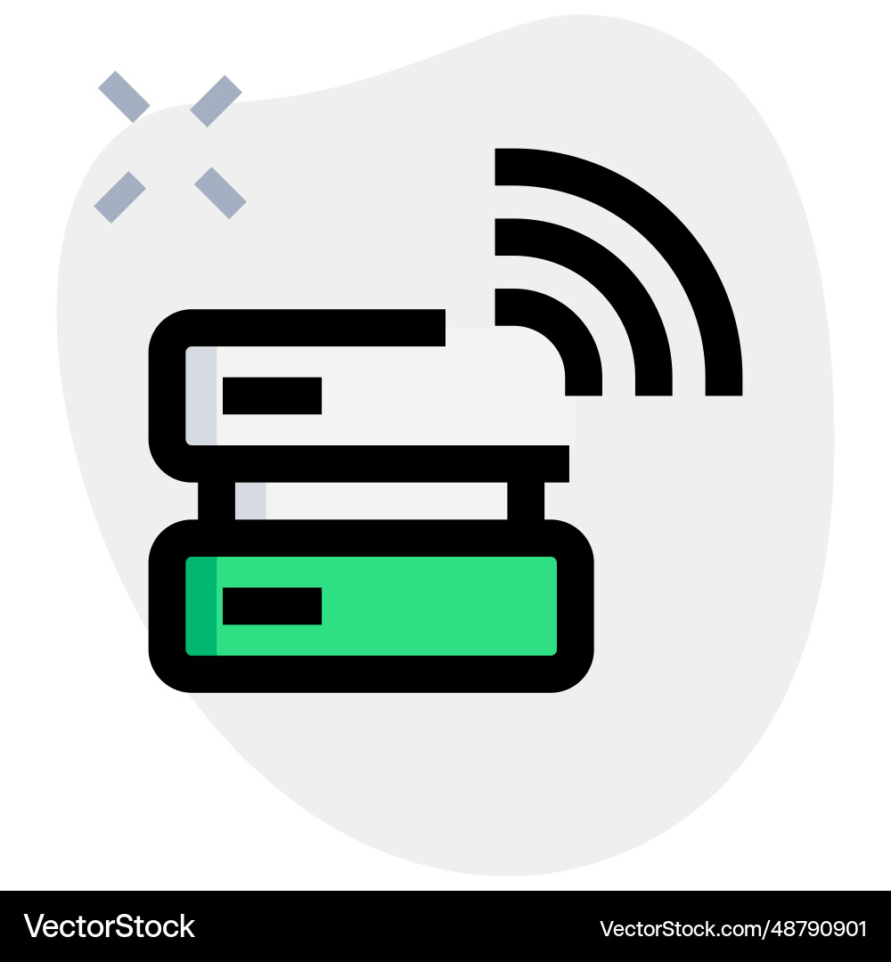Wireless data sharing through cloud server vector image