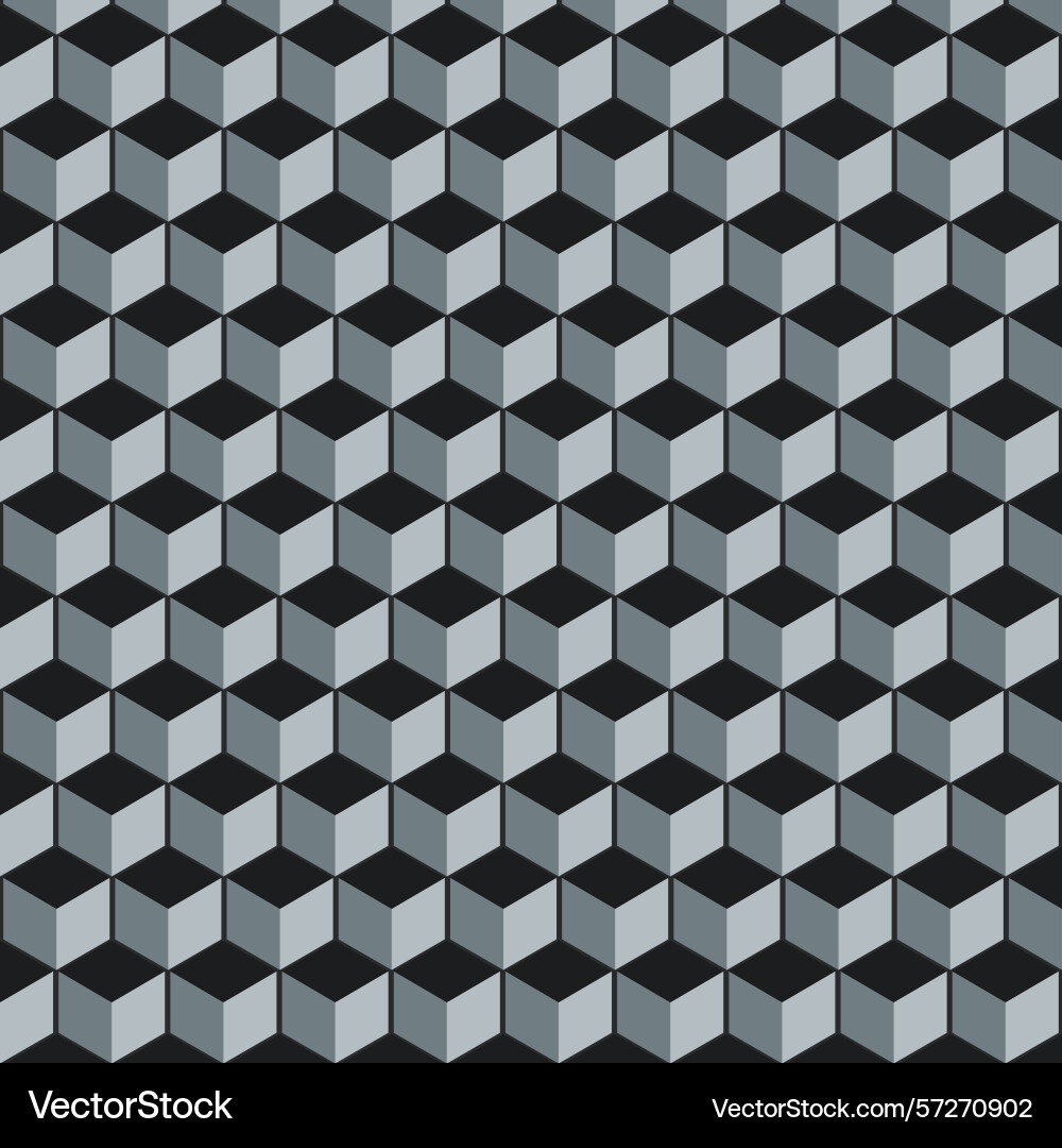 3d cubes seamless pattern color vector image