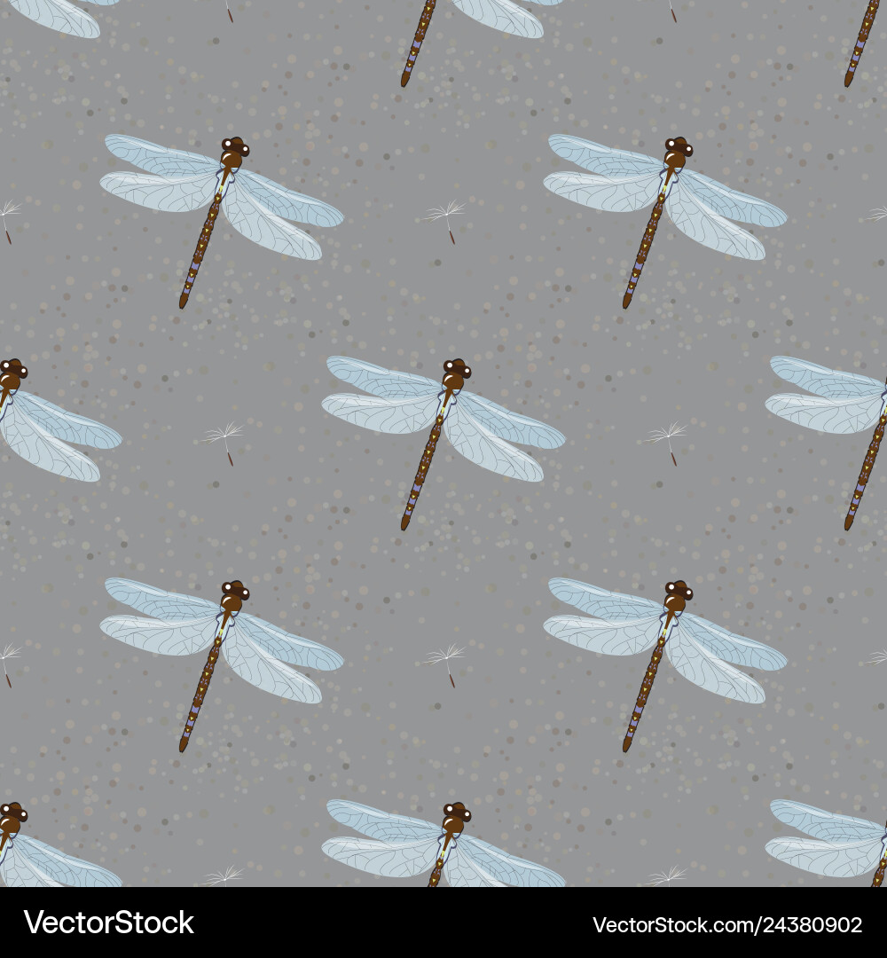 Abstract seamless pattern with dragonfly s Abstract seamless pattern with dragonfly s Vector Image