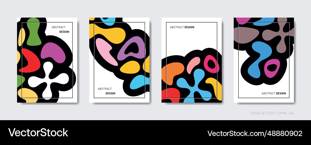 Abstract Shape Pattern Brochure Set vector image
