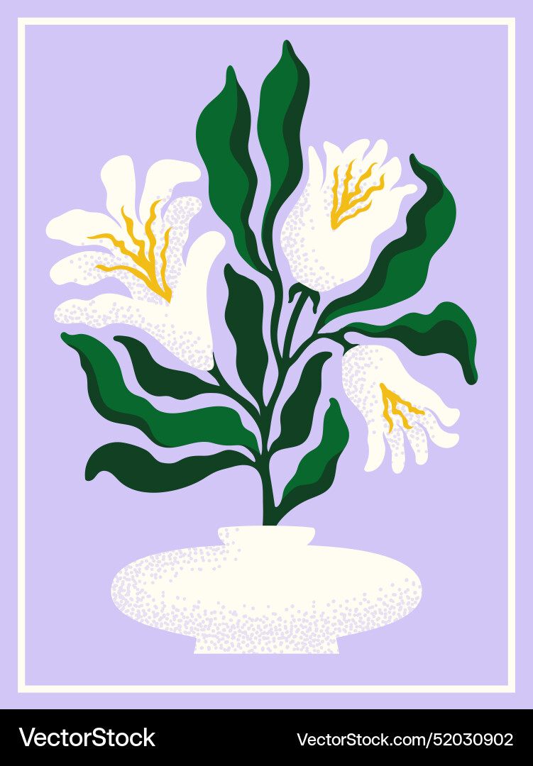 Blumen abstrakte weiße Blumen Poster vektorbild