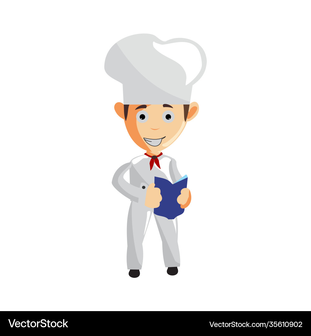 Chef character creation template pose book menu Chef character creation template pose book menu vector image