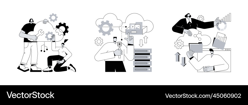 Cloud-based computing abstract concept Cloud-based computing abstract concept Vector Image