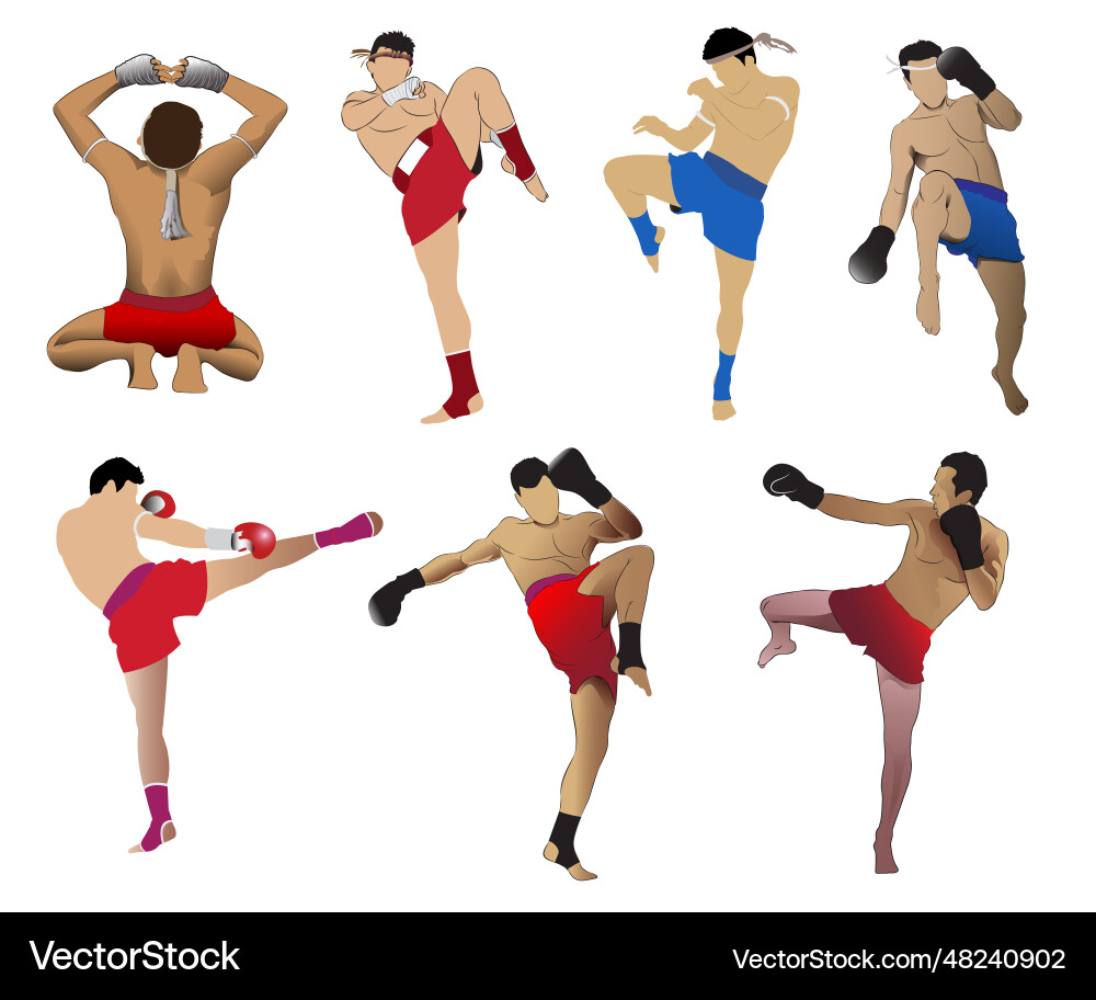 Combine muay thai style Combine muay thai style vector image