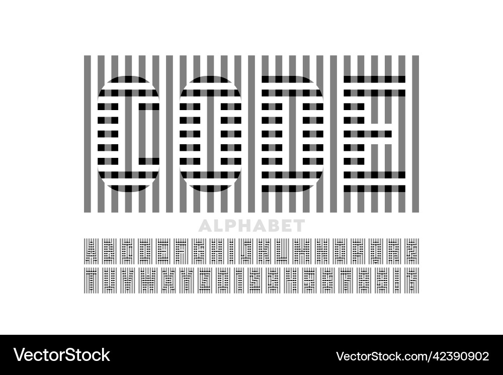 Complex Cipher Font vector image