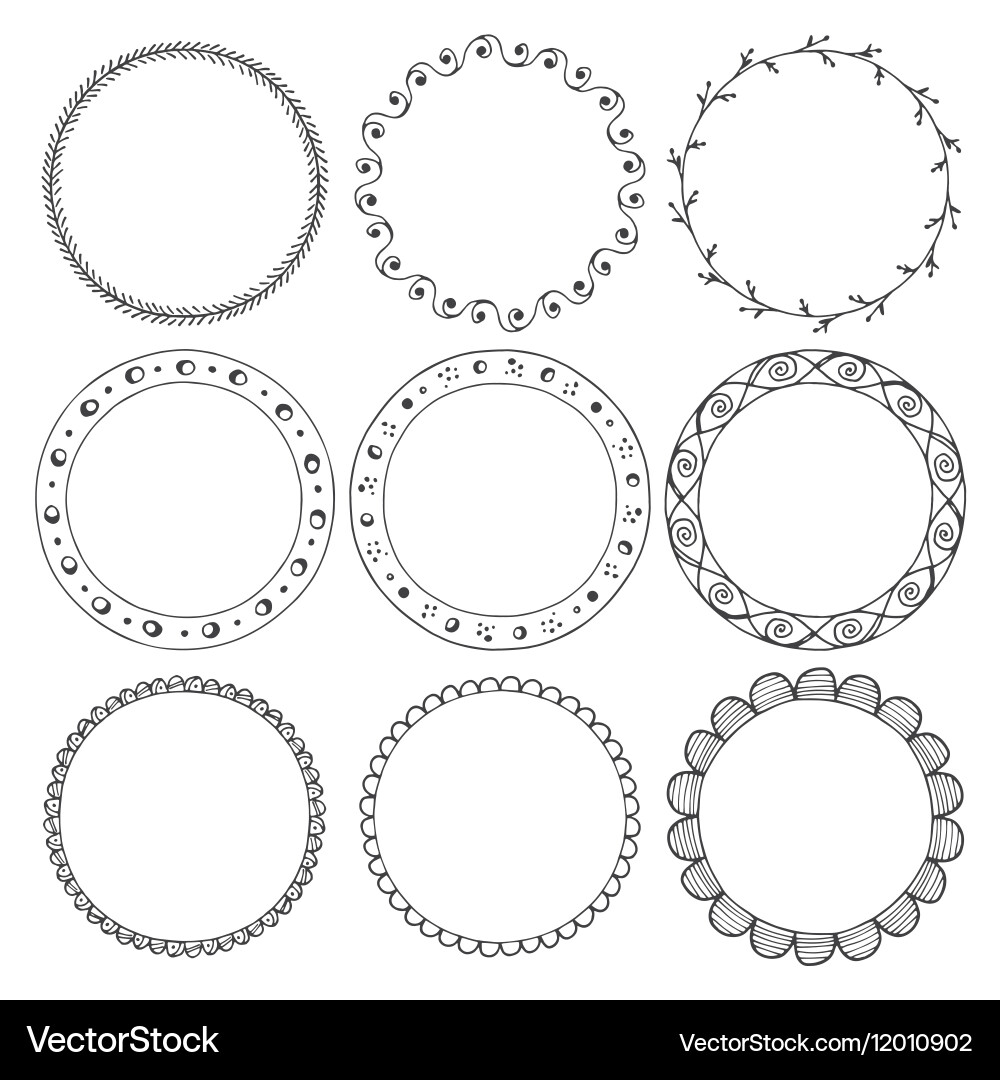 Decorative Round Frame Elements vector image