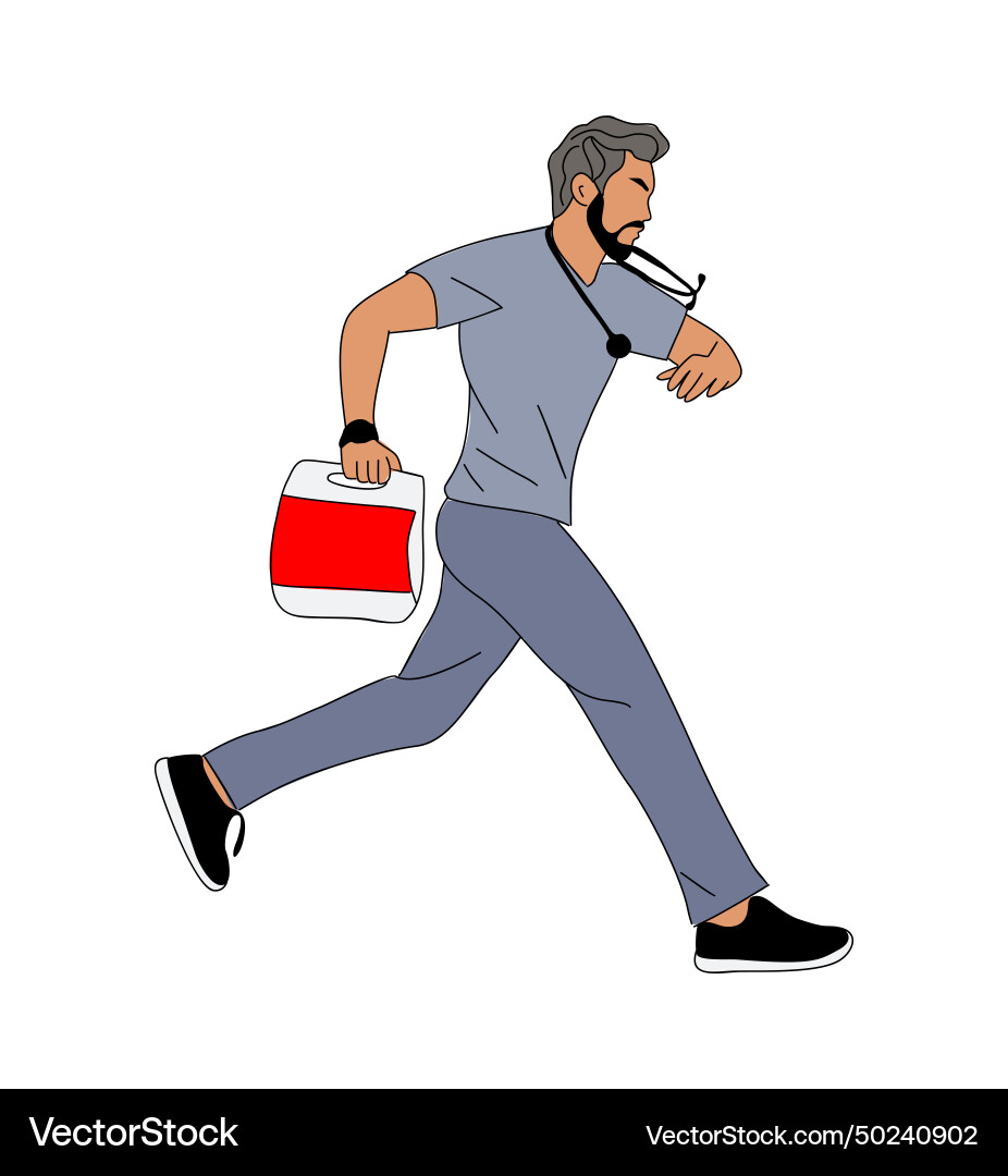 Doctor paramedic nurse in medical uniform scrub Doctor paramedic nurse in medical uniform scrub vector image