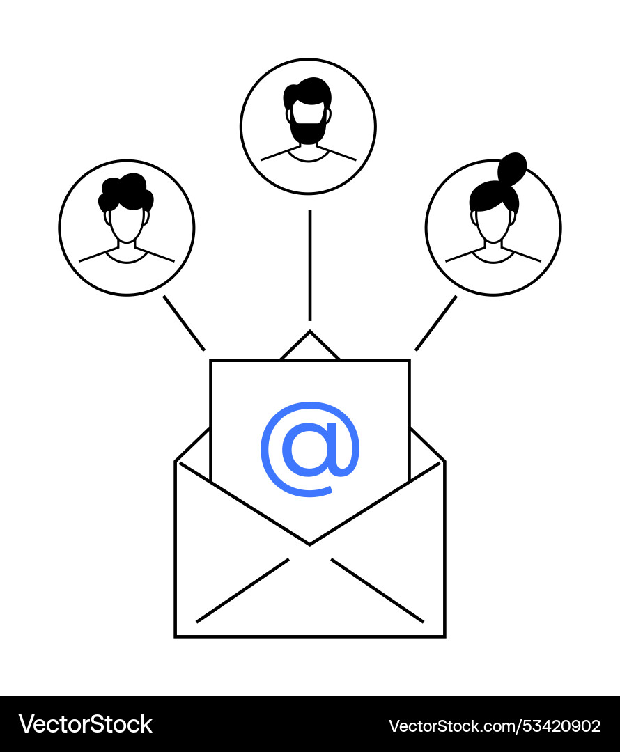 Email communication concept with group message Vector Image