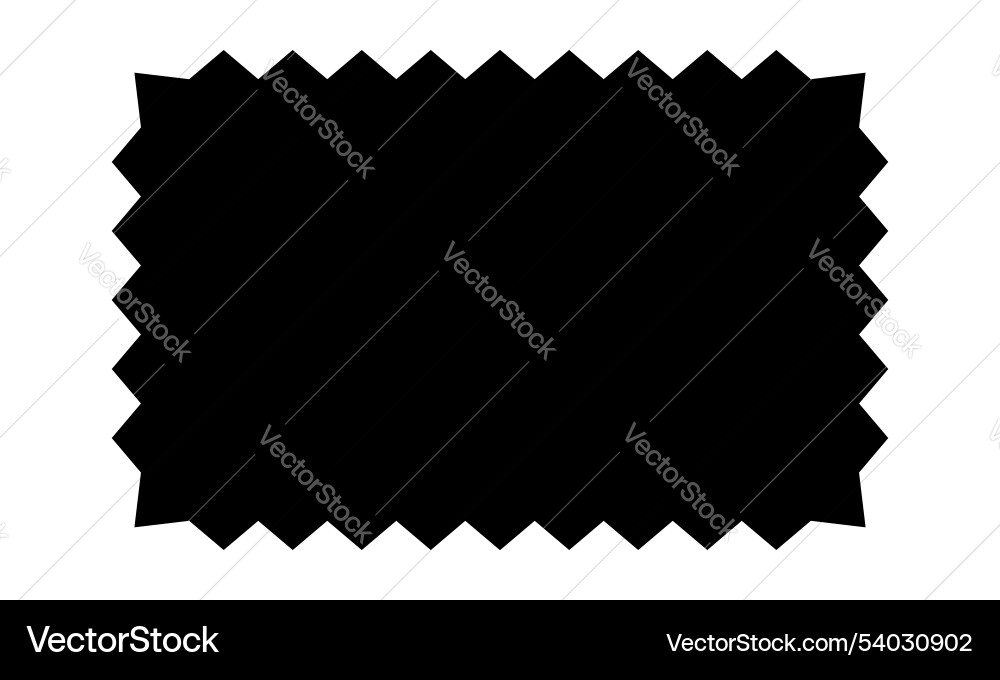 Empty black rectangle with zigzag edges box tag vector image