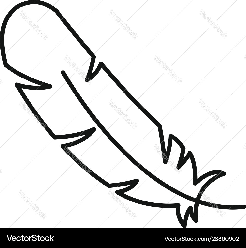 Feather fabric feature icon outline style vector image